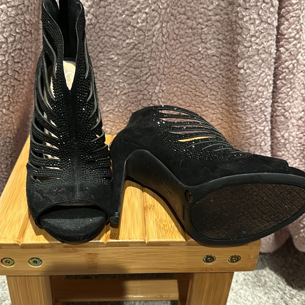 JESSICA SIMPSON Rhinestone Stiletto Bootie Size 7 - Picture 3 of 5